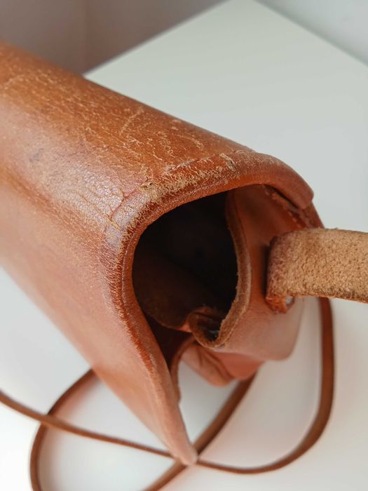 Вінтажна шкіряна жіноча сумка сідло гаман до вишиванки