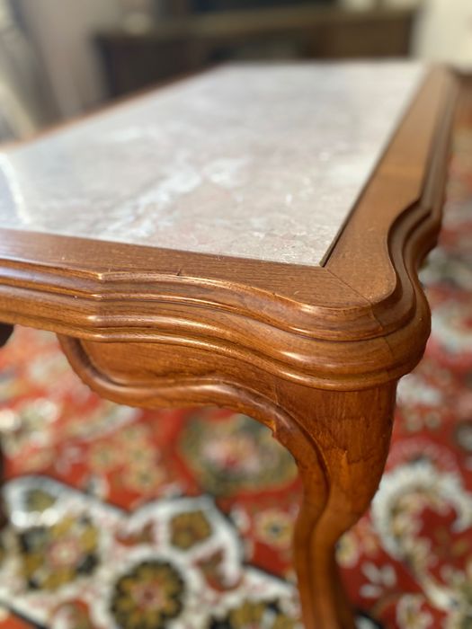 Mesa de centro madeira e pedra