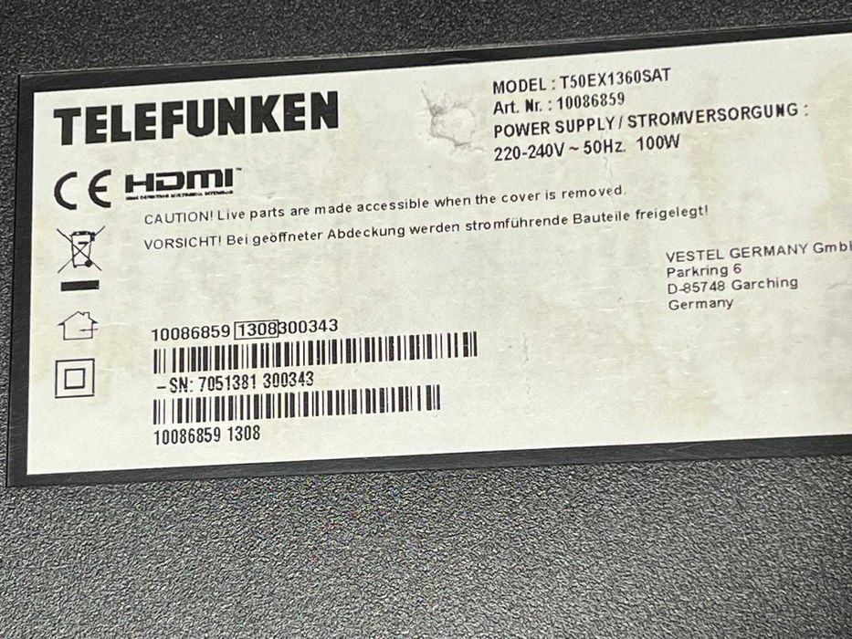 Telefunken 50"Ful HD 200Hz