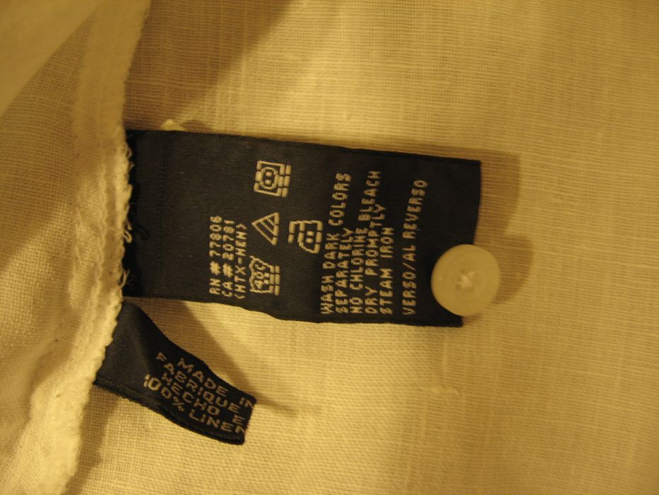 TOMMY HILFIGER Biała lniana bluzka damska S