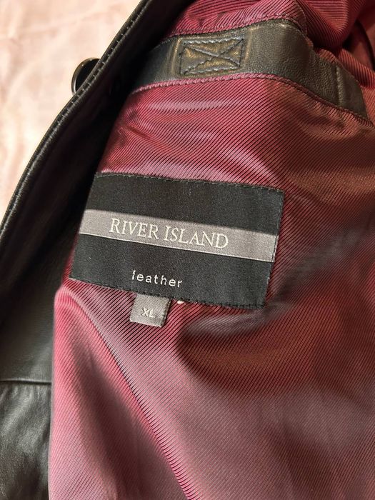 Чоловічий шкіряний піджак / френч River Island, 100% натуральна шкіра, XL
