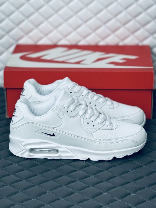 Nike Air Max 90 all white кроссовки мужские Найк Аир Макс 90 белые