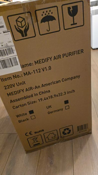 Oczyszczacz powietrza Medify MA-112 / TCL TKJ835F H13 HEPA 1000m³/h