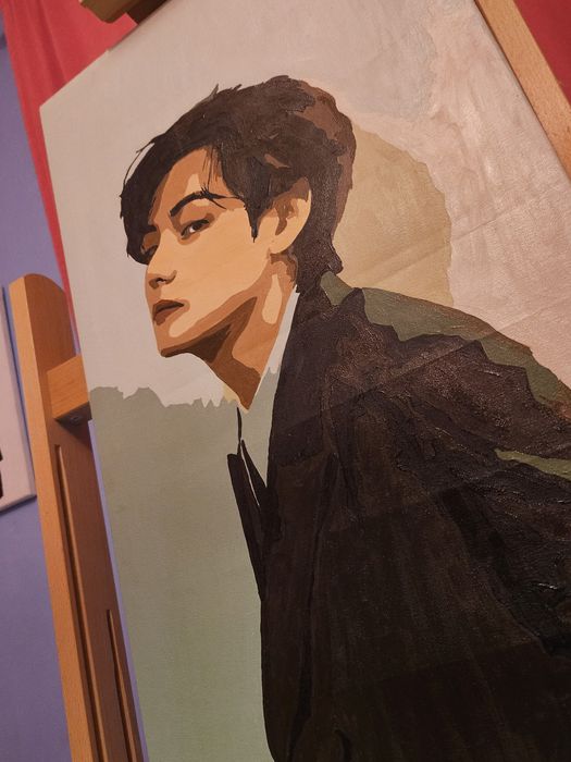 V BTS quadro pintura à mão