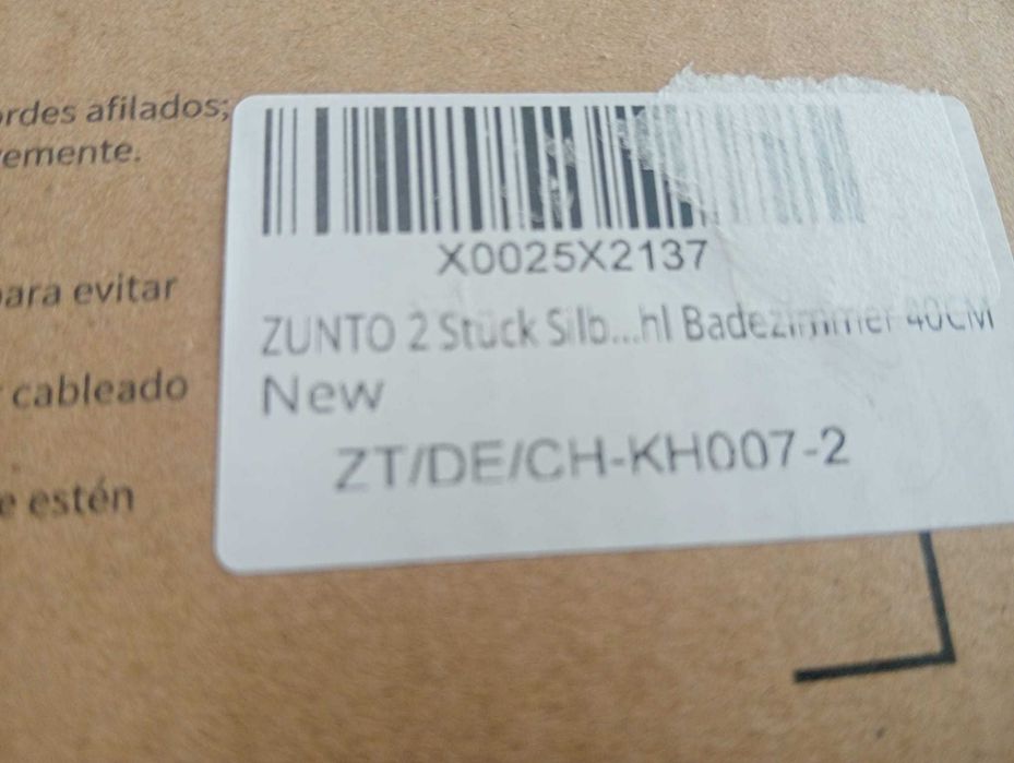 Conjunto 2 Suportes Toalhas Zunto 40cm (Novos) – Aço Inox (S/ Furos)