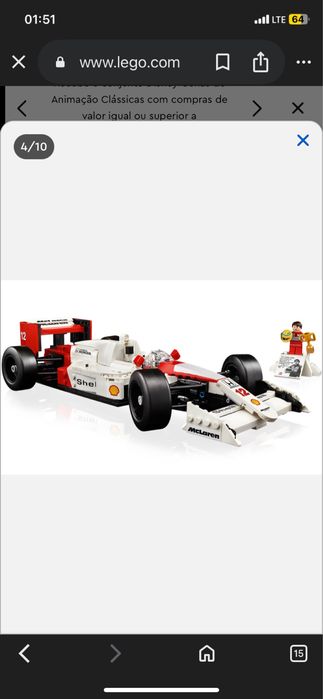 LEGO McLaren MP4/4 Ayrton Senna: Por abrir.