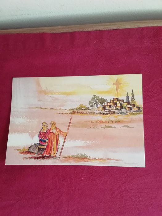 Postal de Natal, pintado com a boca