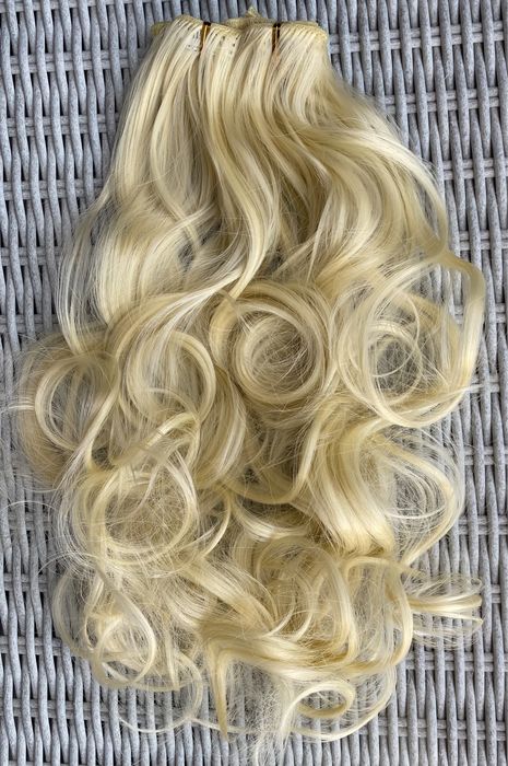 Premium Ultra włosy doczepiane, jasny blond, clip in 101.