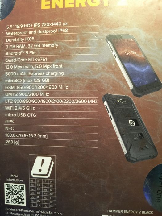 Telefon pancerny i wodoszczelny Hammer Energy 2