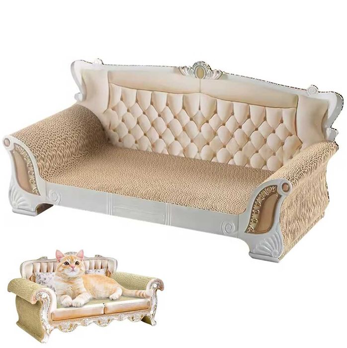 Drapak kartonowy w kształcie sofy dla kota – legowisko i drapak TYP1