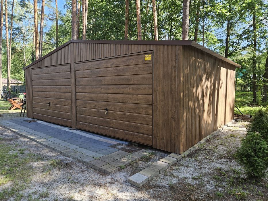 7x6 ŚLĄ Garaże Blaszane Garaż Blaszany Blaszak Blaszaki Drewnopodobny