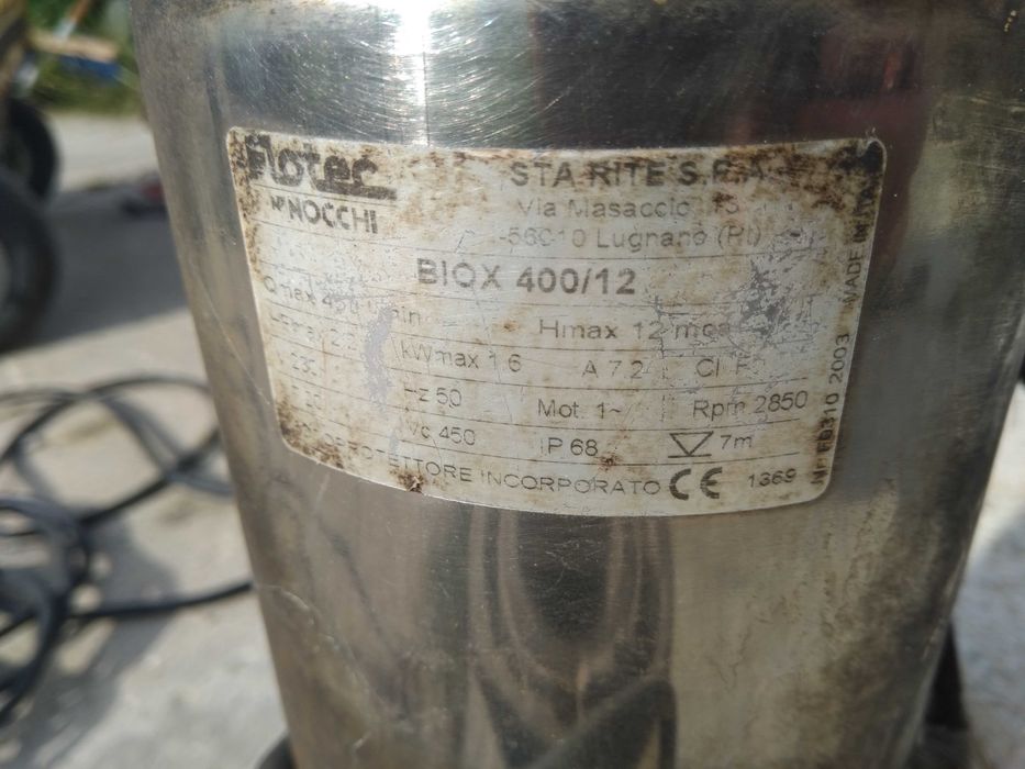 Pompa wody, zatapialna BIOX 400/12