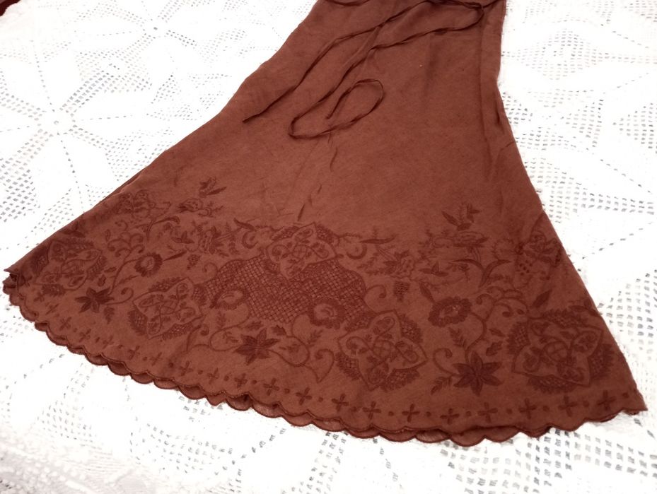 Massimo Dutti - Saia castanha em linho