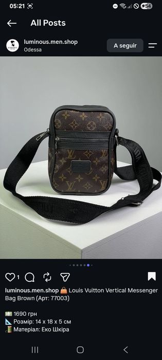 Mala Vertical Messenger Bag Louis Vuitton