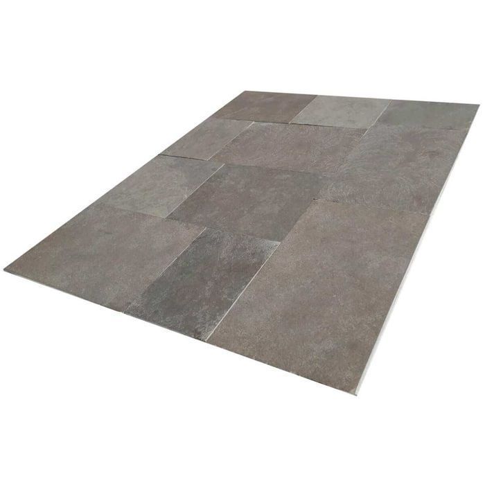 Płytki Wapień Missisipi Grey antyki szczotka 56xFLx2 cm taras loft wapienna płytka szara szczotkowana kamienna kamień taras ścieżka chodnik