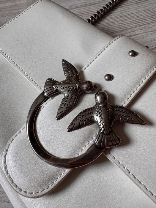 Torebka Pinko biała srebrna