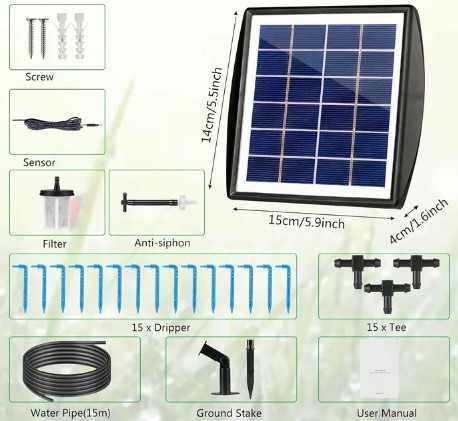 Automatyczny solarny system do podlewania kwiatków, nowy