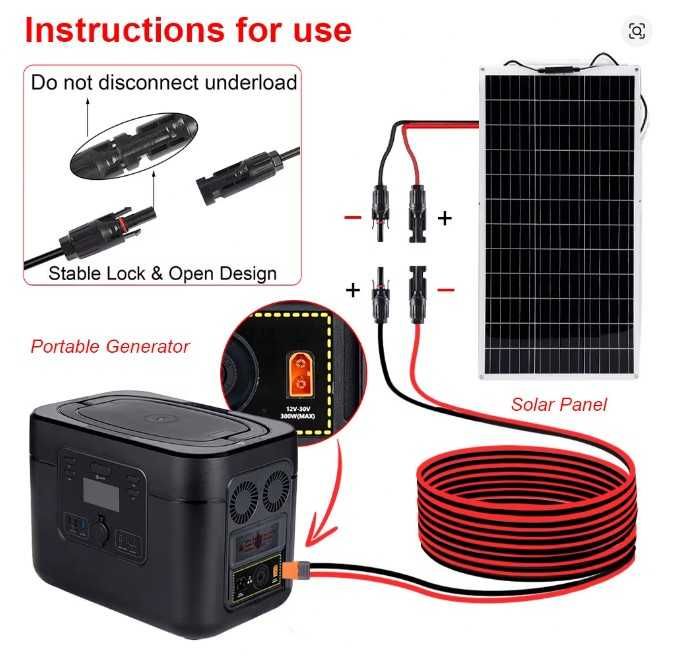 Cabo Solar XT60i para MC4 2 Mt