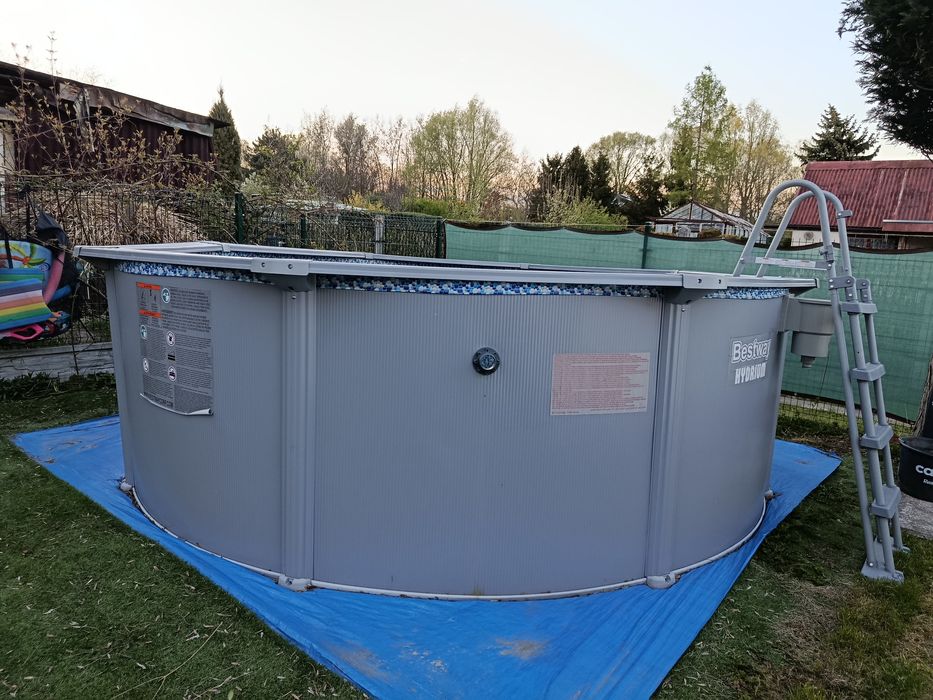 Basen stalowy całoroczny 366 na 120 pompa, pokrywa