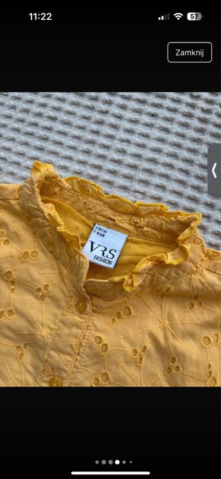 Żółta sukienka ażurowa vrs 122-128