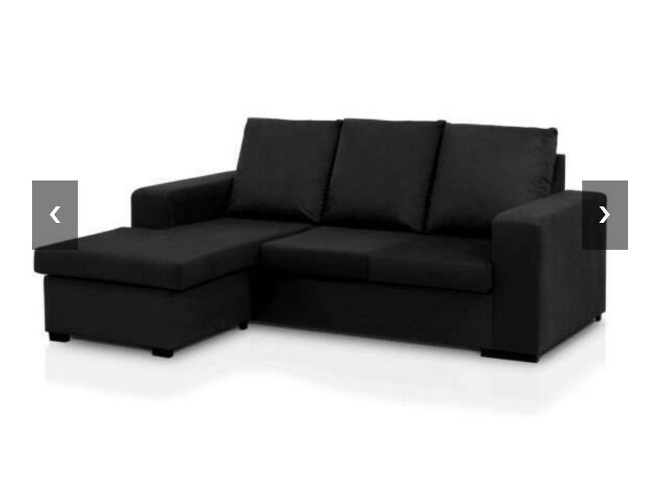 Sofá preto chaise longue