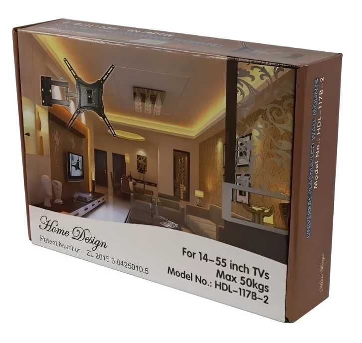 Кронштейн для телевізора 14″-27/55″ 10-20 кг з нахилом і поворотом