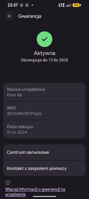 Smartfon Google Pixel 8a wersja 256GB