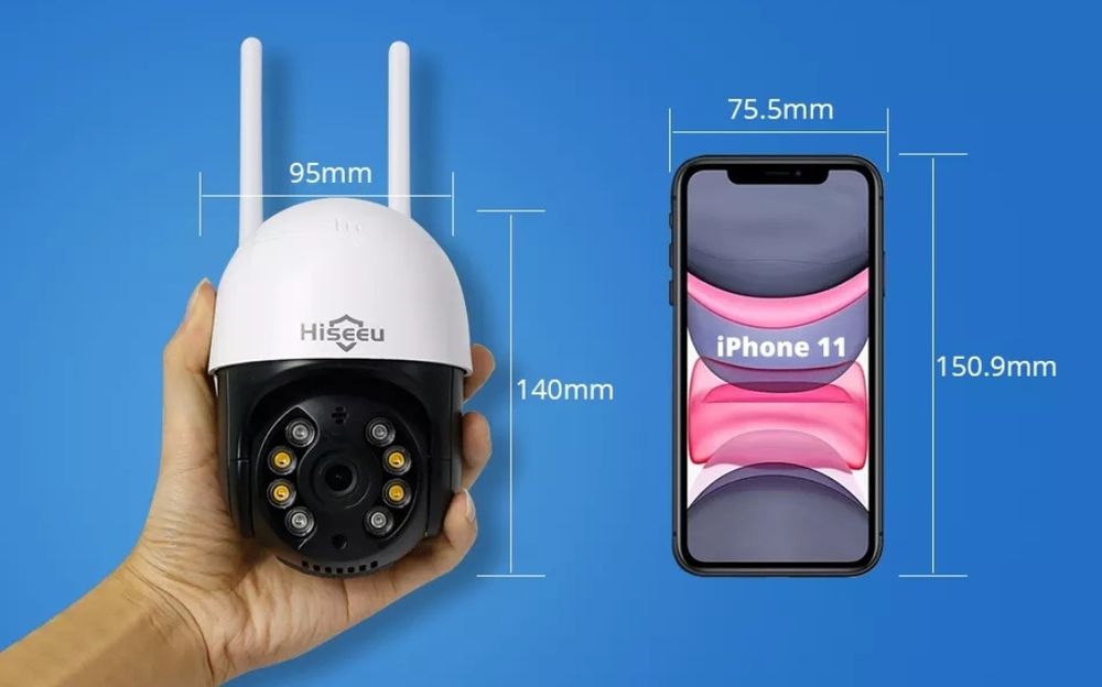 Câmera Wi-fi modelo rotativa cor branca e preta FullHD (Novo)