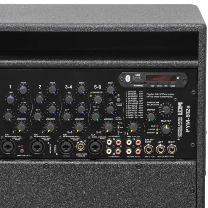LDM PYM512SL kolumna aktywna z mikserem 2x250W RMS PYM-512SL