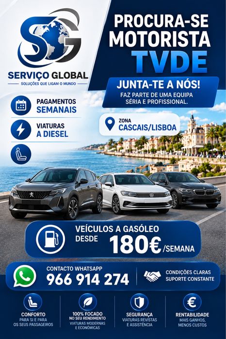 Aluguer de Viaturas TVDE desde 180€