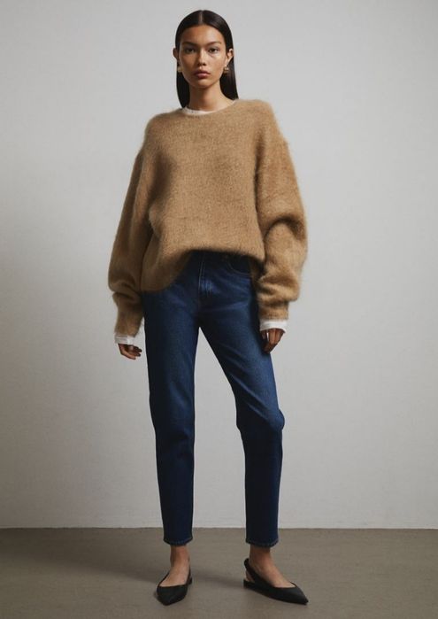 Spodnie Slim Mom High Ankle Jeans H&M