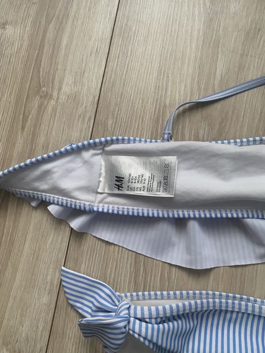 H&M 134 140 strój kapielowy kostium bluzeczka packi marynarski niebies