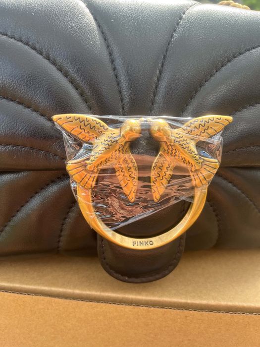 Pinko Love Bag Puff Black – nowa, komplet, czarna skórzana torebka