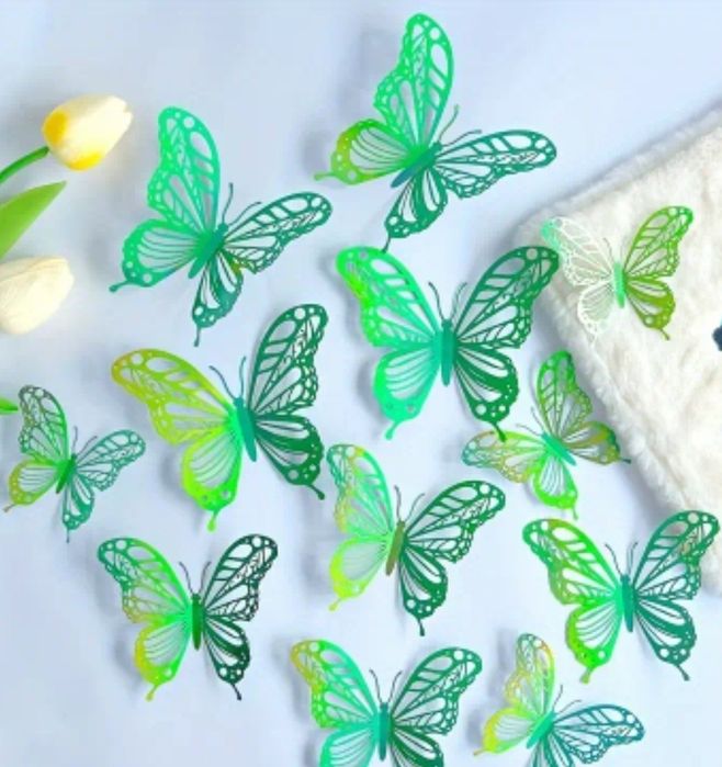 Motylki zielone 6 szt.