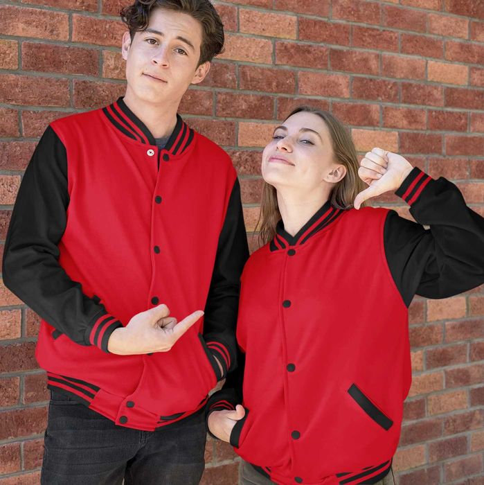 Casaco Universitário/Baseball vermelho unisex para Criança