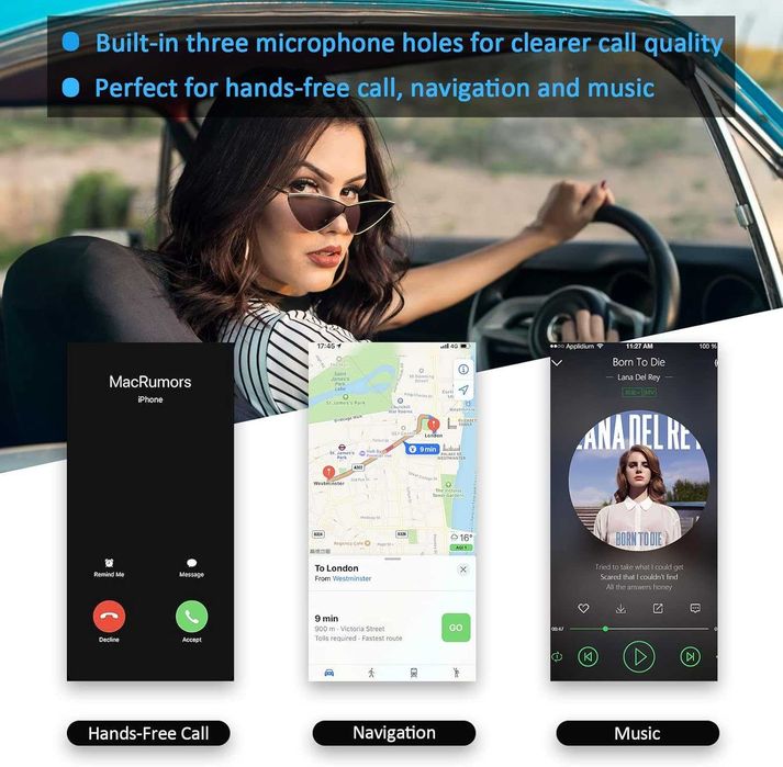 Bezprzewodowy Odbiornik Bluetooth 5.0 Adapter SR-B7 SONRU do Samochodu