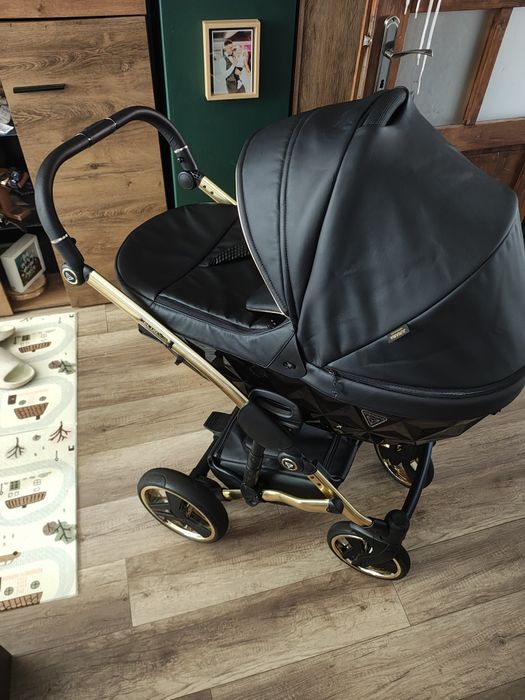 Wózek Junama Diamond Fluo Line 2w1 + spacerówka, pokrowiec, śpiworek lanila