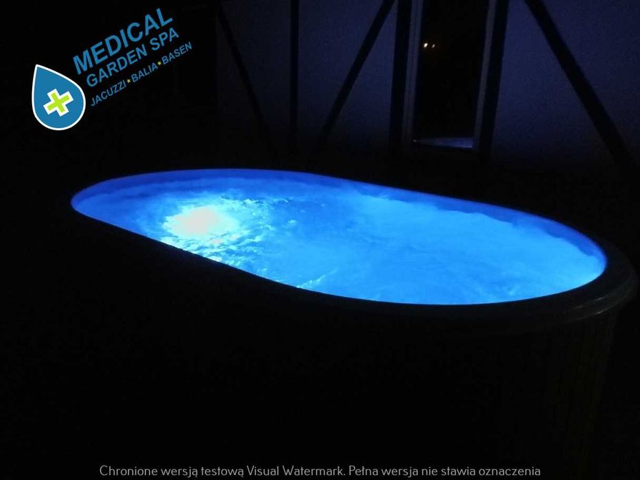 Całoroczny basen ogrodowy  piecem filtrem skimmer hydromasaż LED dysze