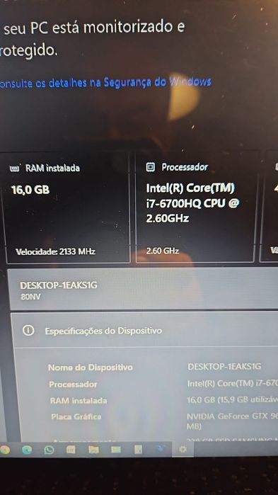 Lenovo IdeaPad légion Y700-151SK .i7 6700HQ.16gb ddr4.