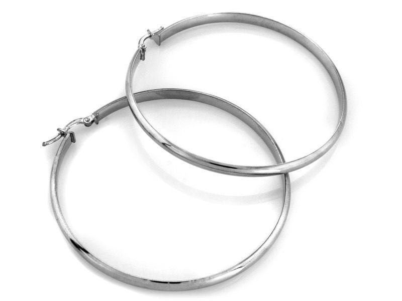 Nowe Duże Srebrne kolczyki kółka 56mm, koła próba 925. Sklep