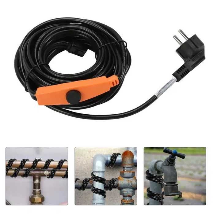 Kabel grzejny, przewód grzewczy do rur + termostat KERBL