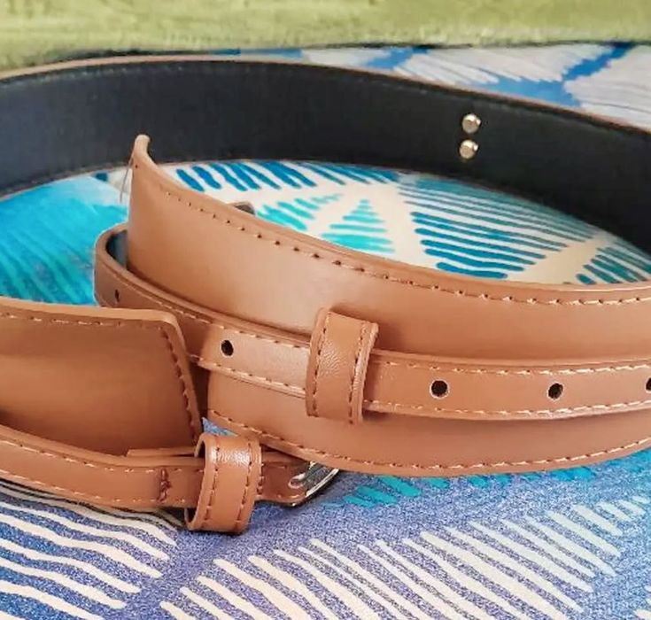 Nowy szeroki pasek brąz karmelowe 120 cm