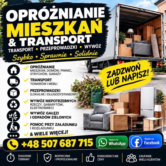 Opróżnianie Mieszkań , Domow I Lokali – Wywóz i Transport