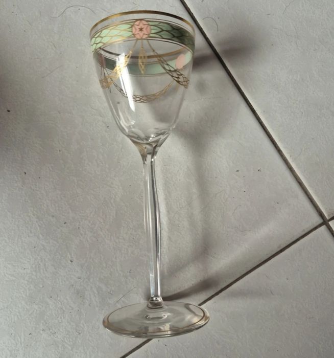 Copos de Cristal, antigos. Pintados à mão.