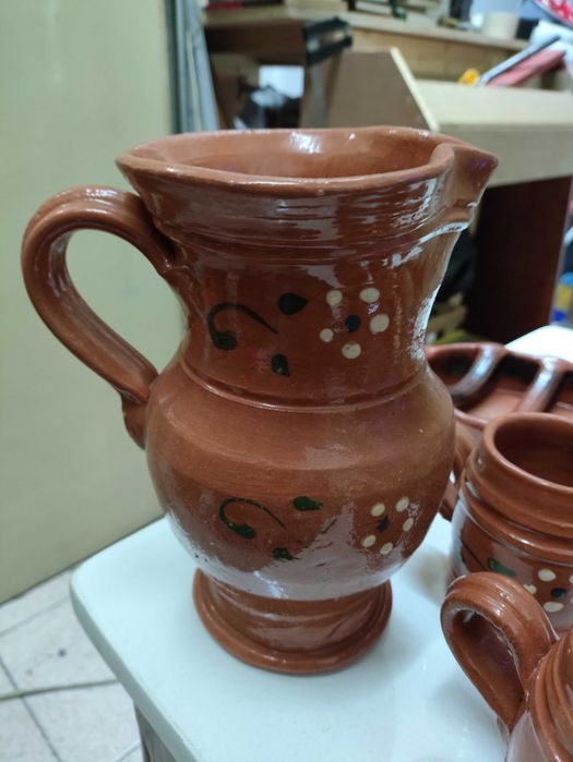 Conjunto de peças barro vidrado 5 peças