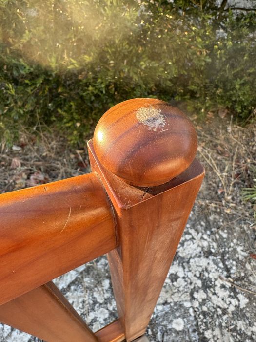 4 Cadeiras madeira maciça e tecido branco