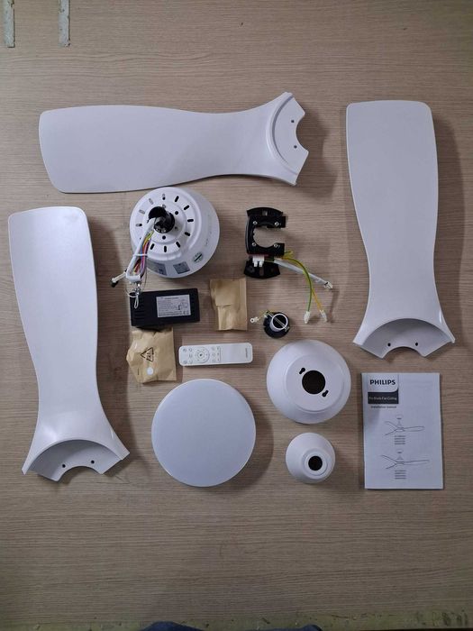 Philips LED Olas wentylator sufitowy, 30 W (Ø x wys.) 1070 mm x 310 mm, biały, z pilotem zdalnego sterowania, możliwość ściemniania