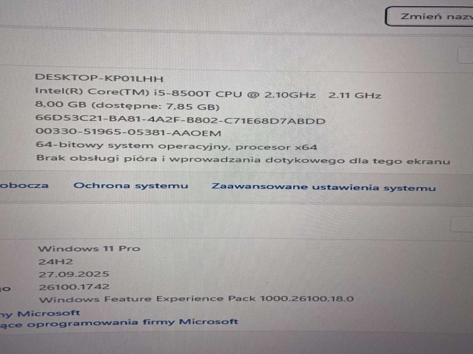 HP Prodesk 400 G4 Mini PC i5-8500T 8gb ram ssd 256gb