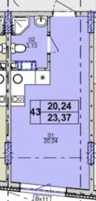 21033 $ Продається квартира студія 23,37 кв.м з документами від забудовника в Соломенському районі Києва!