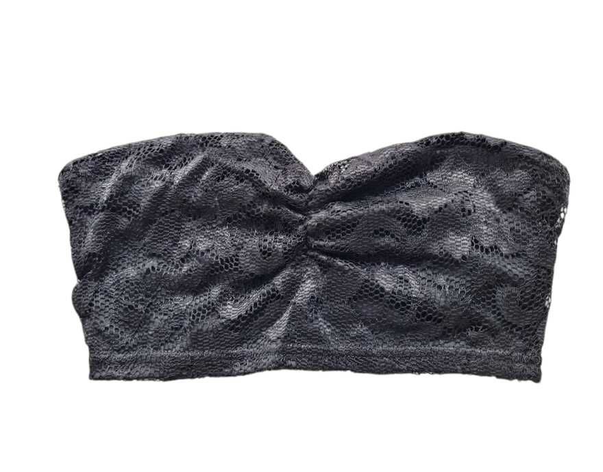 Czarny koronkowy top bandeau 34,XS New Look